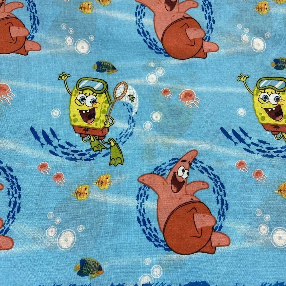 SpongeBob SquarePants Twin Size Flat Sheet Patrick Plankton Jellyfish Net 2010